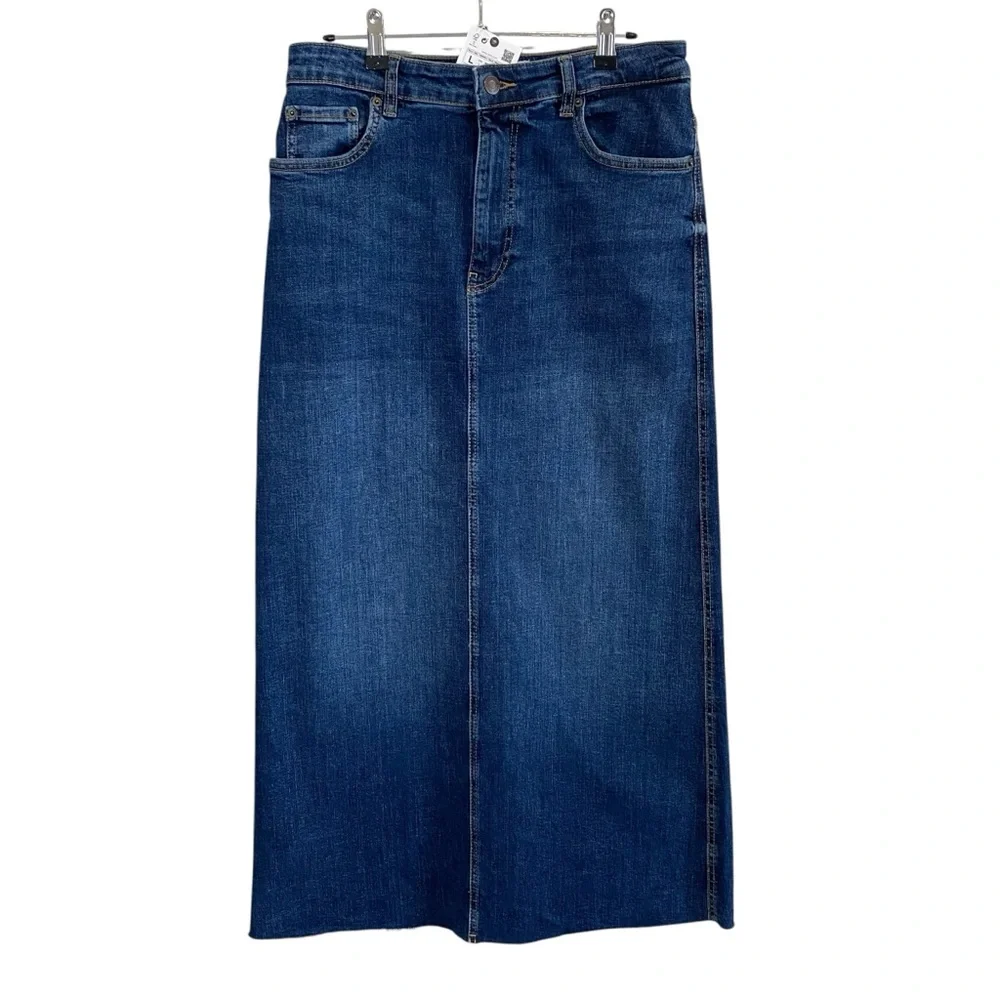 COO? Zara - High Waisted Denim Skirt - L - Picture 4 of 11